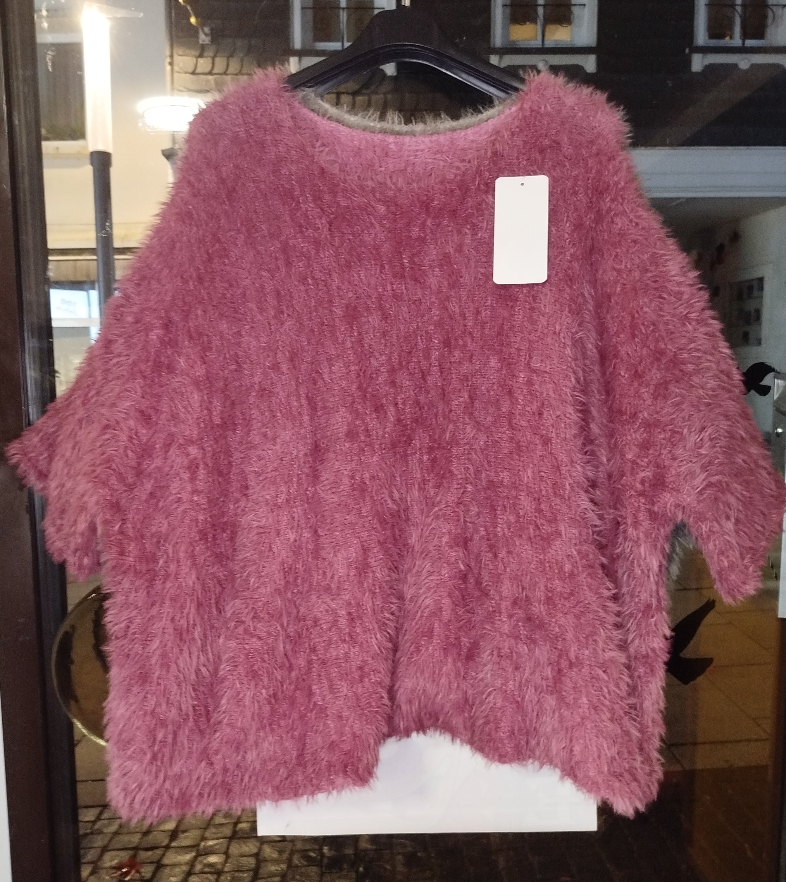 Kuschelpullover oversized onesize (38-46) kastige Form mit 3/4 Ärmel