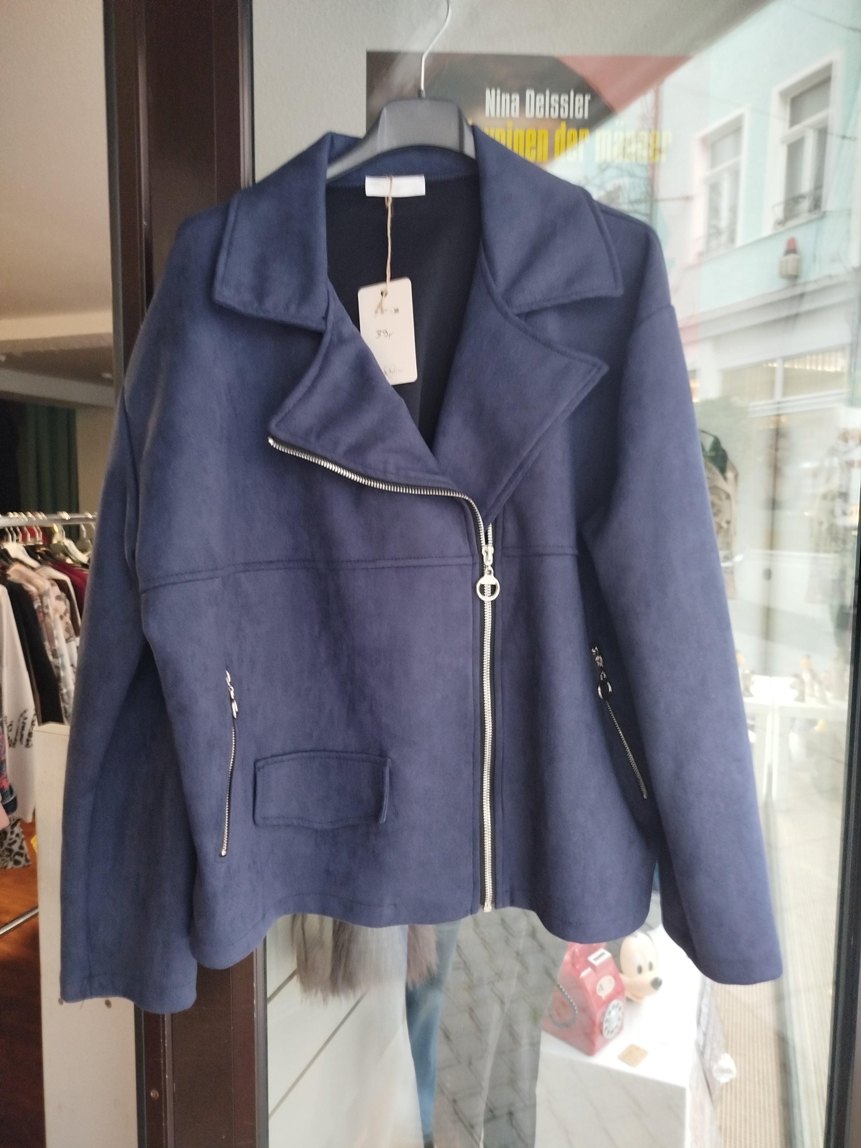 Bikerjacke dunkelblau Gr. M