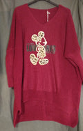 Strickpullover Micky Maus lange Form onesize (38-44)