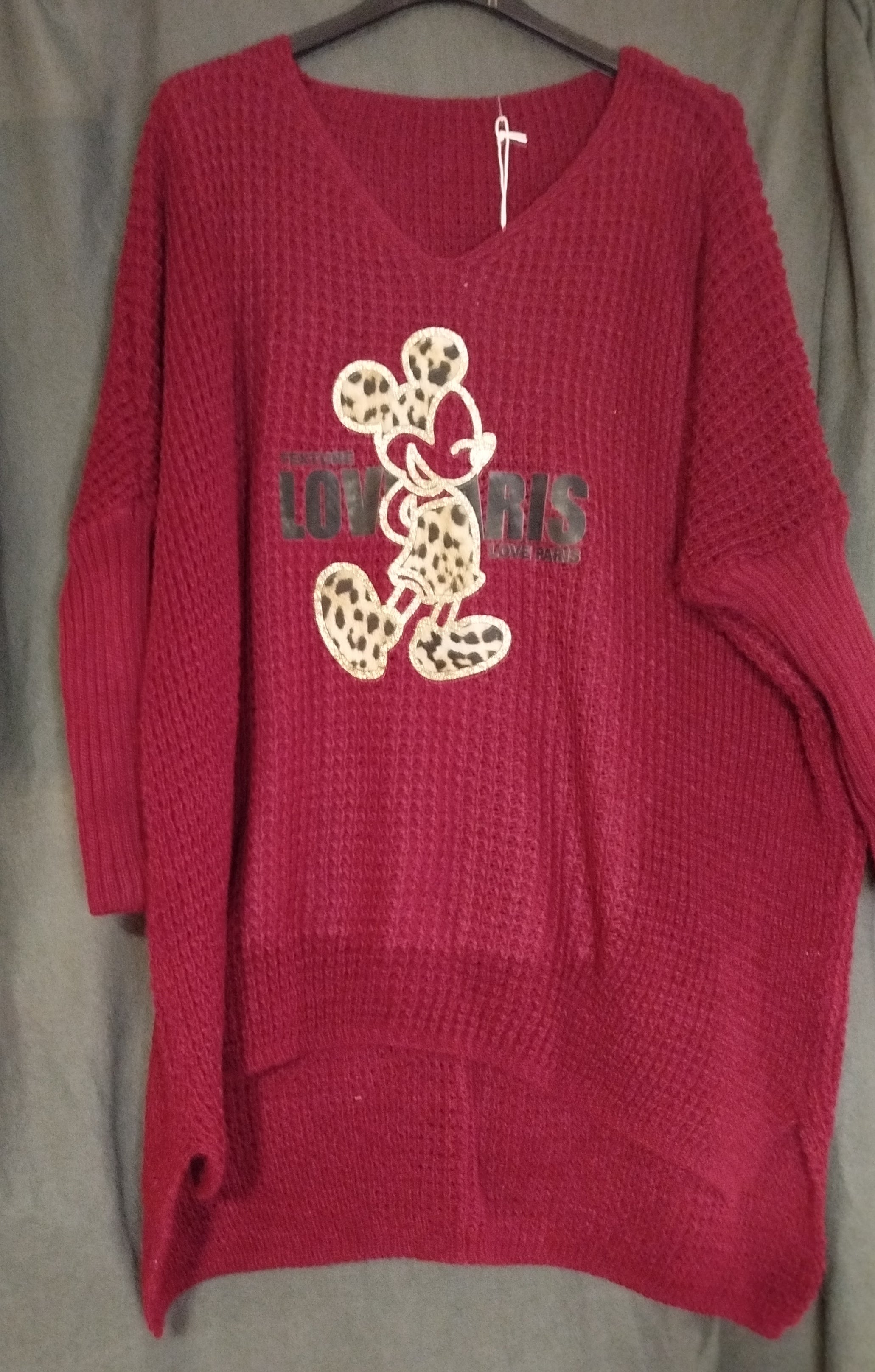 Strickpullover Micky Maus lange Form onesize (38-44)