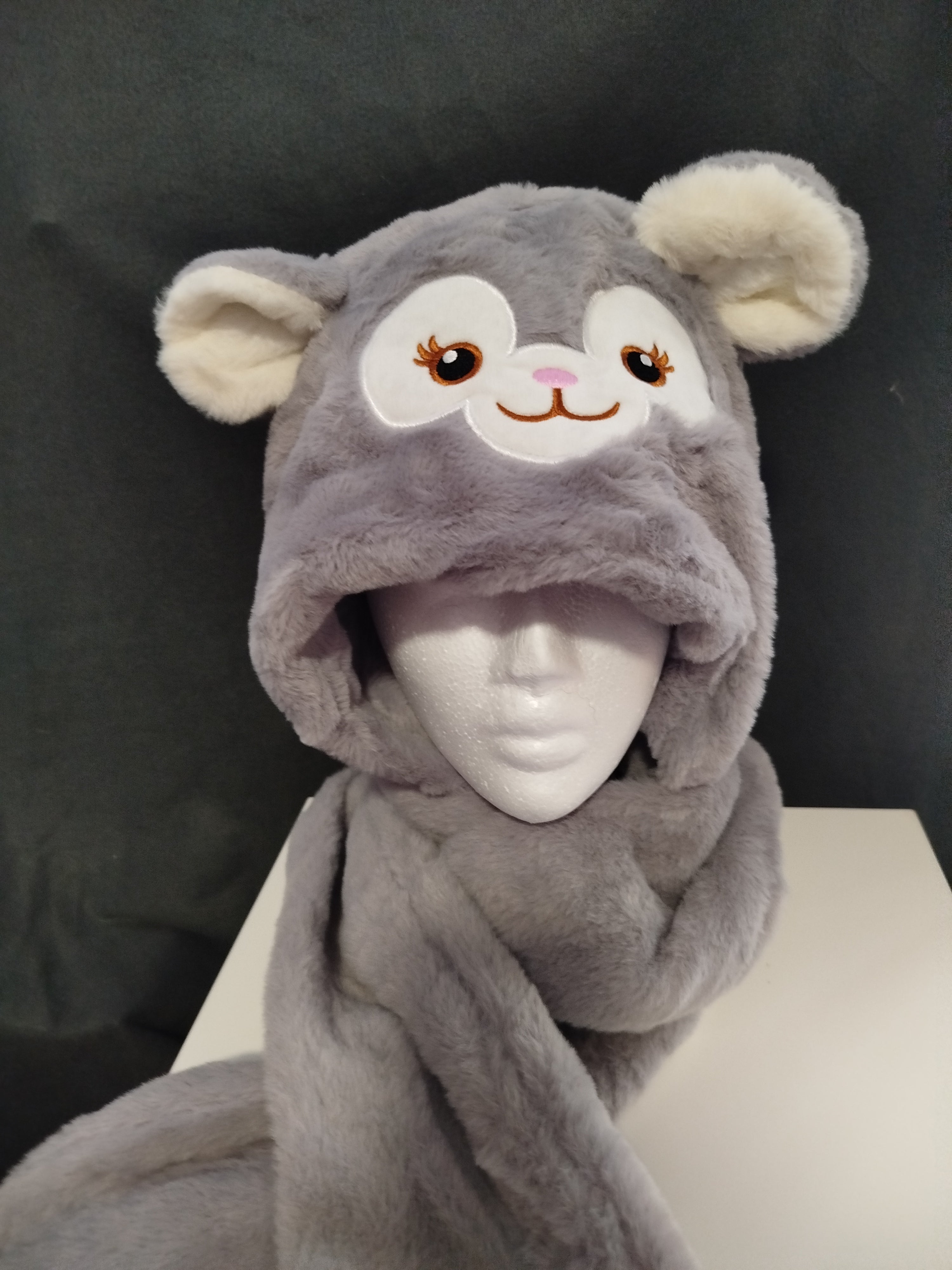 3in1 Mütze, Schal und Handschuhe onesize für Erwachsene weicher Plüschstoff