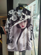 Leichte Sweatjacke 'Dame mit Hut' onesize (38-44)