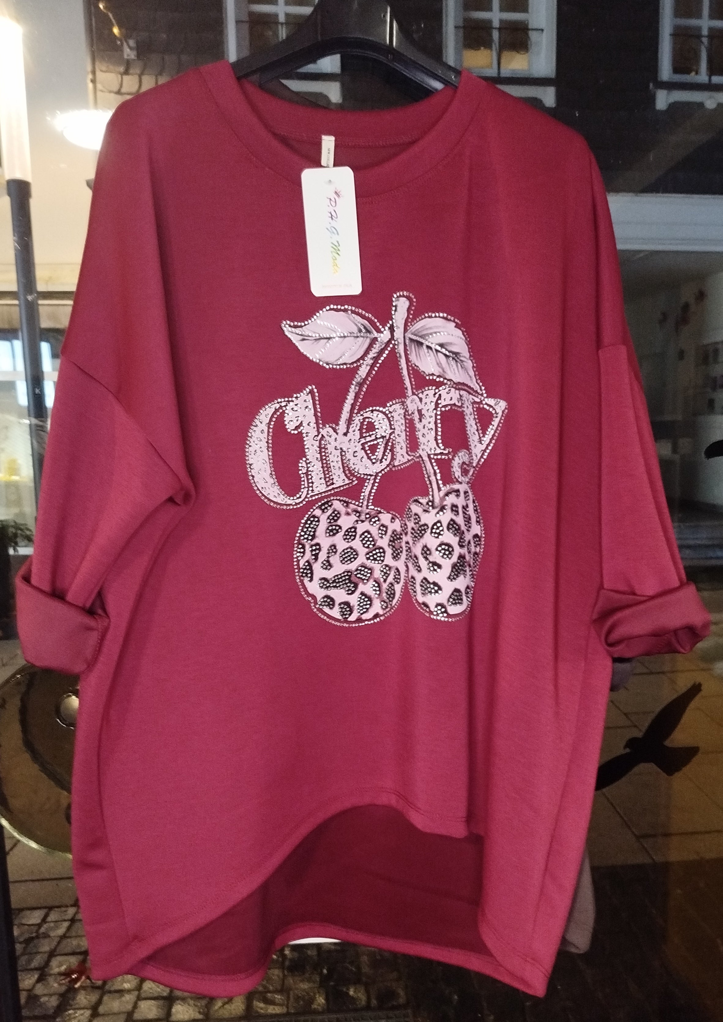 Oversized Pullover Cherry onesize (38-44)