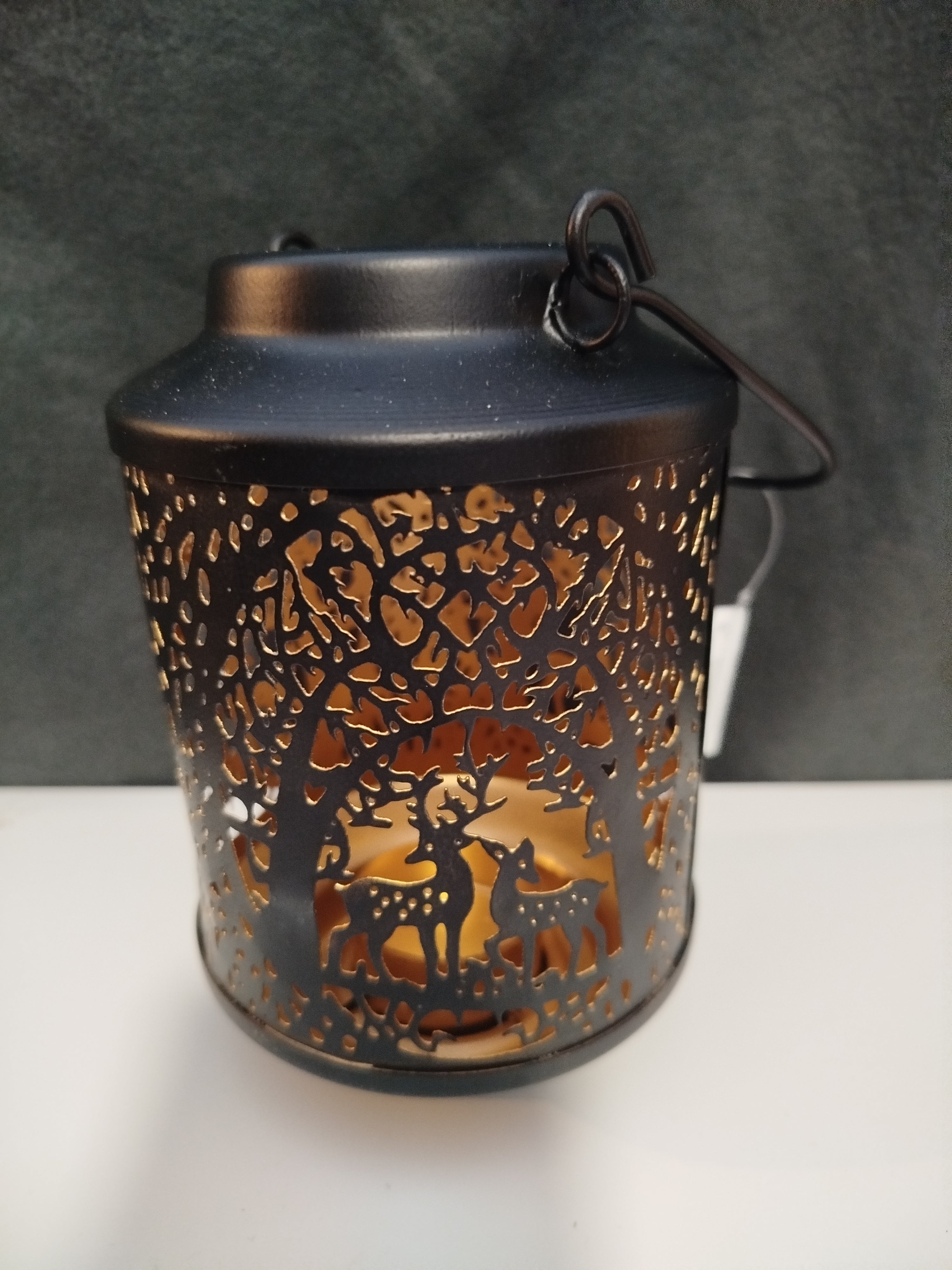 Windlicht Metall Hirsch Herbst Dekoration