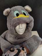 3in1 Mütze, Schal und Handschuhe onesize für Erwachsene weicher Plüschstoff