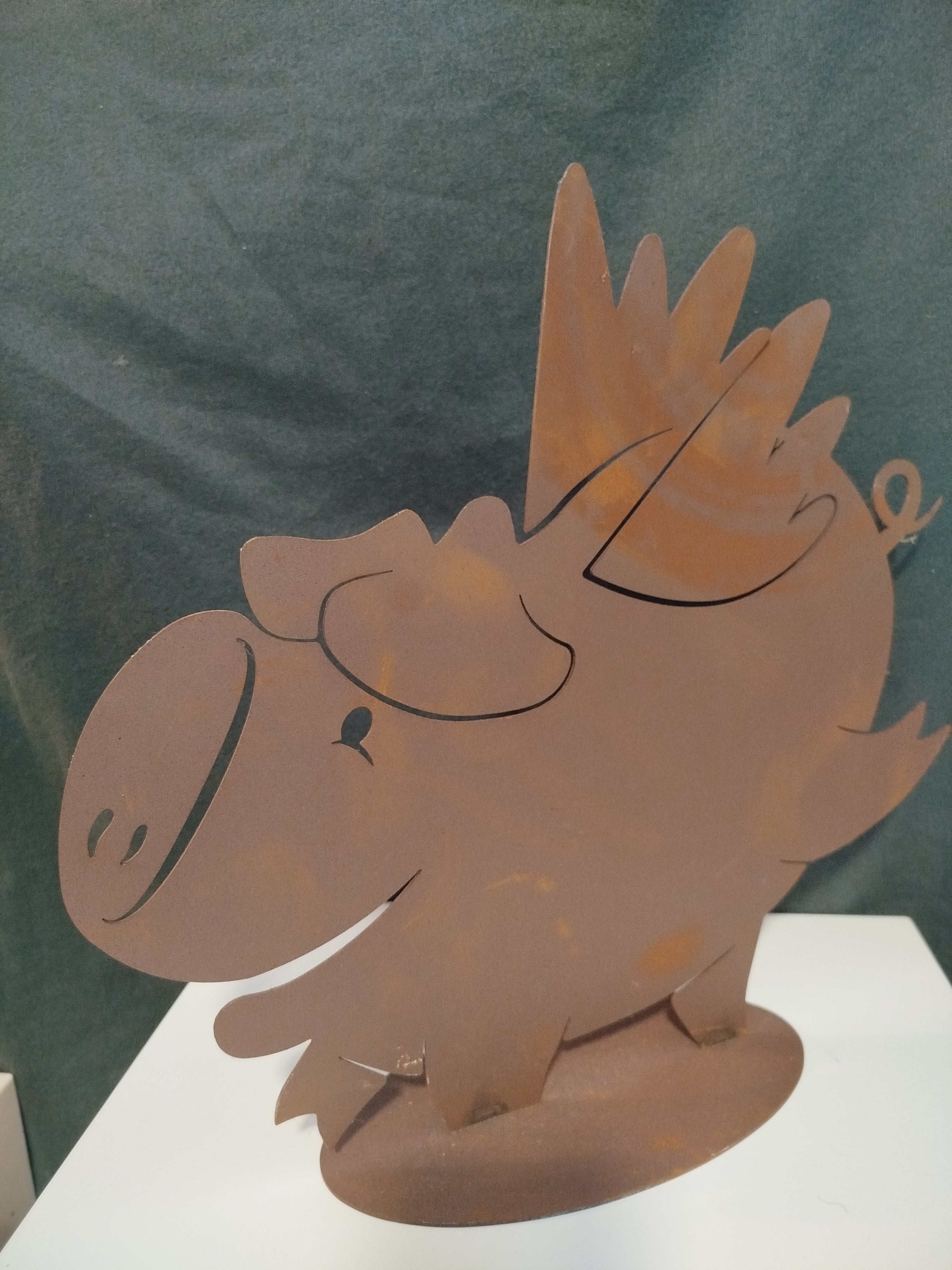 Rostfigur Schwein 'Rat Look'