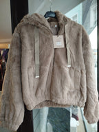 Faux Pelz Fell Jacke Kapuzenjacke kurz onesize