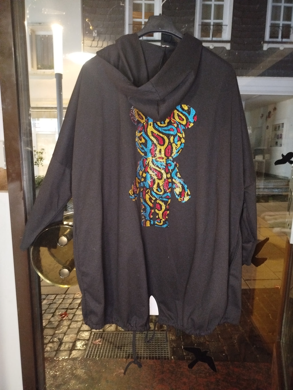 Sweatjacke große Größen oversized (42-48) vorne offen hinten bedruckt