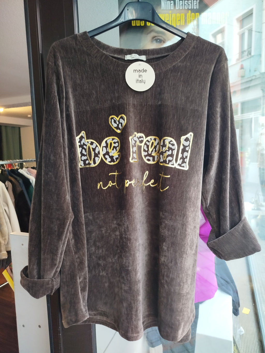 Sweatshirt Nicki 'be real Not perfekt' onesize (36-42)