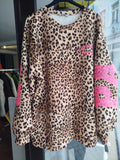 Pullover Leopardenmuster mit Aufdruck 'Paradise' onesize