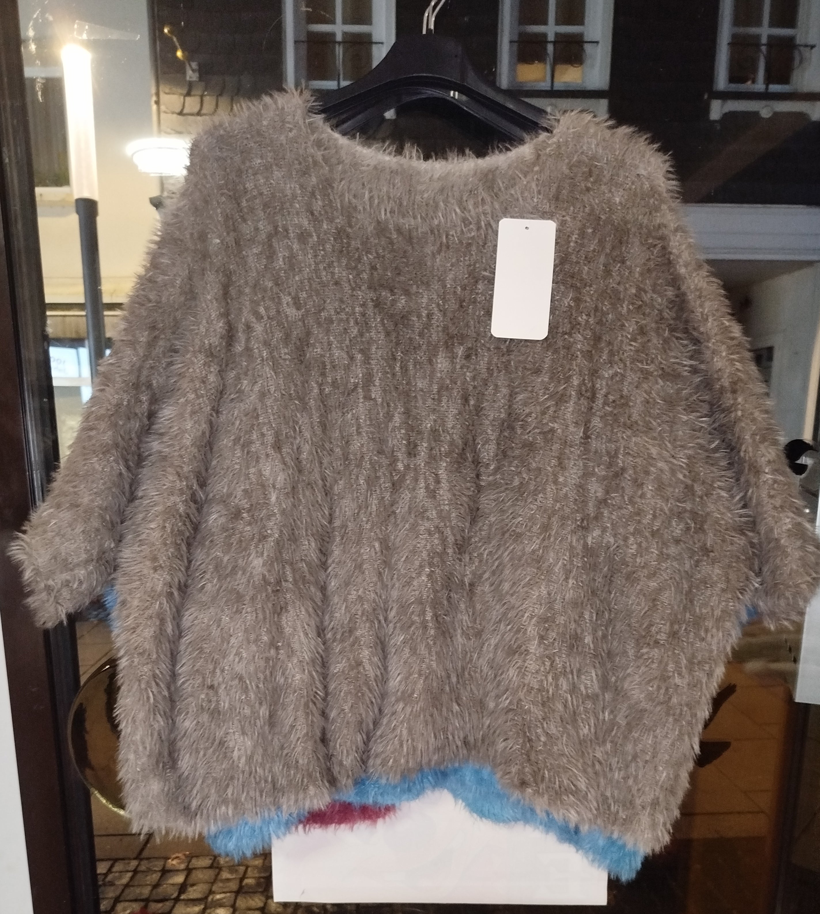 Kuschelpullover oversized onesize (38-46) kastige Form mit 3/4 Ärmel