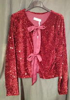 Oberteil Jacke zum binden mit Glitzer und Pailletten onesize (36-40)