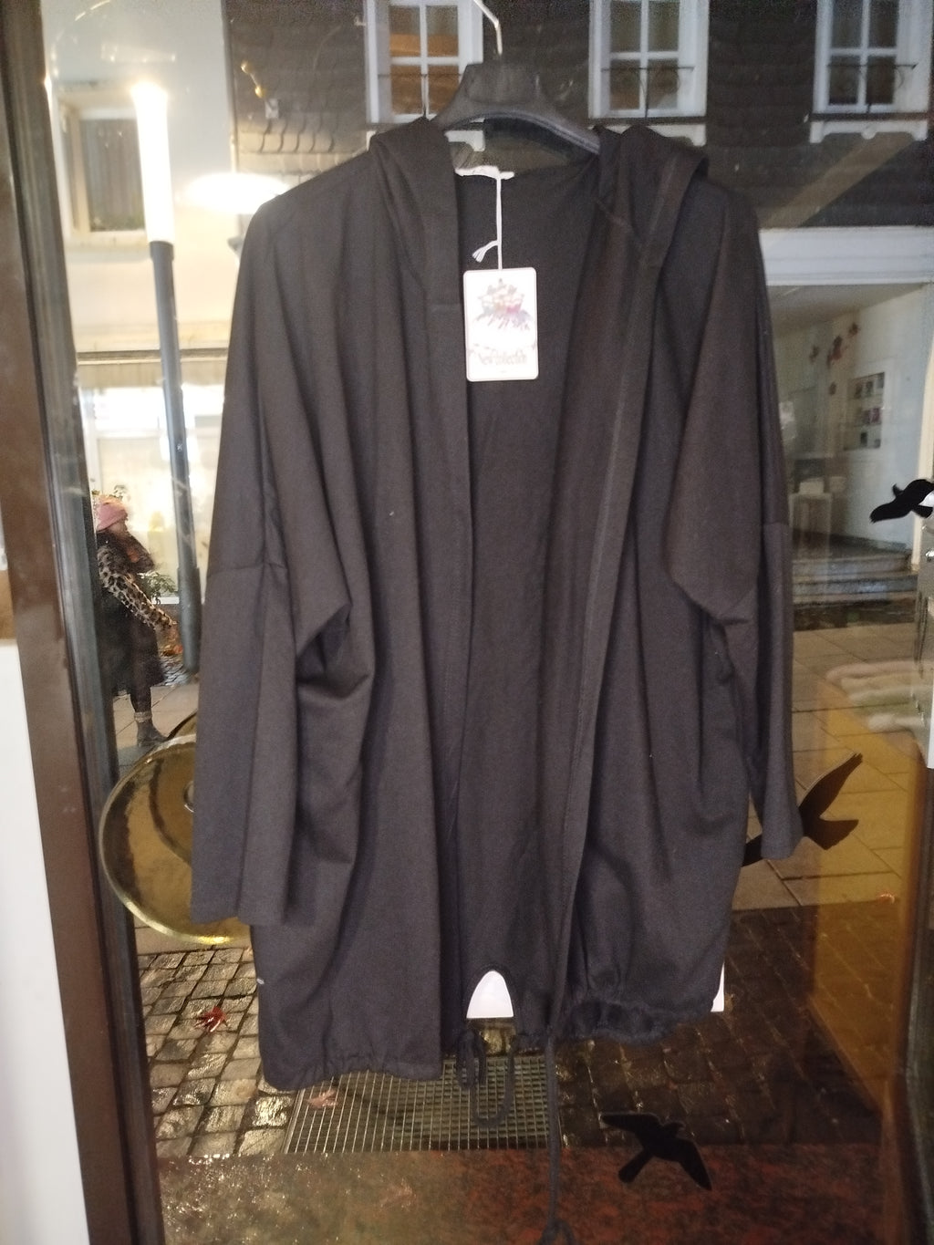 Sweatjacke große Größen oversized (42-48) vorne offen hinten bedruckt