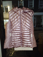 Ärmellose Steppjacke mit Kapuze metallic Look Gr. 46/48