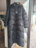 Daunenmantel lang mit Kapuze Gr. M