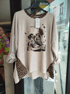 Sweatshirt Nicki mit Leopardenmuster onesize