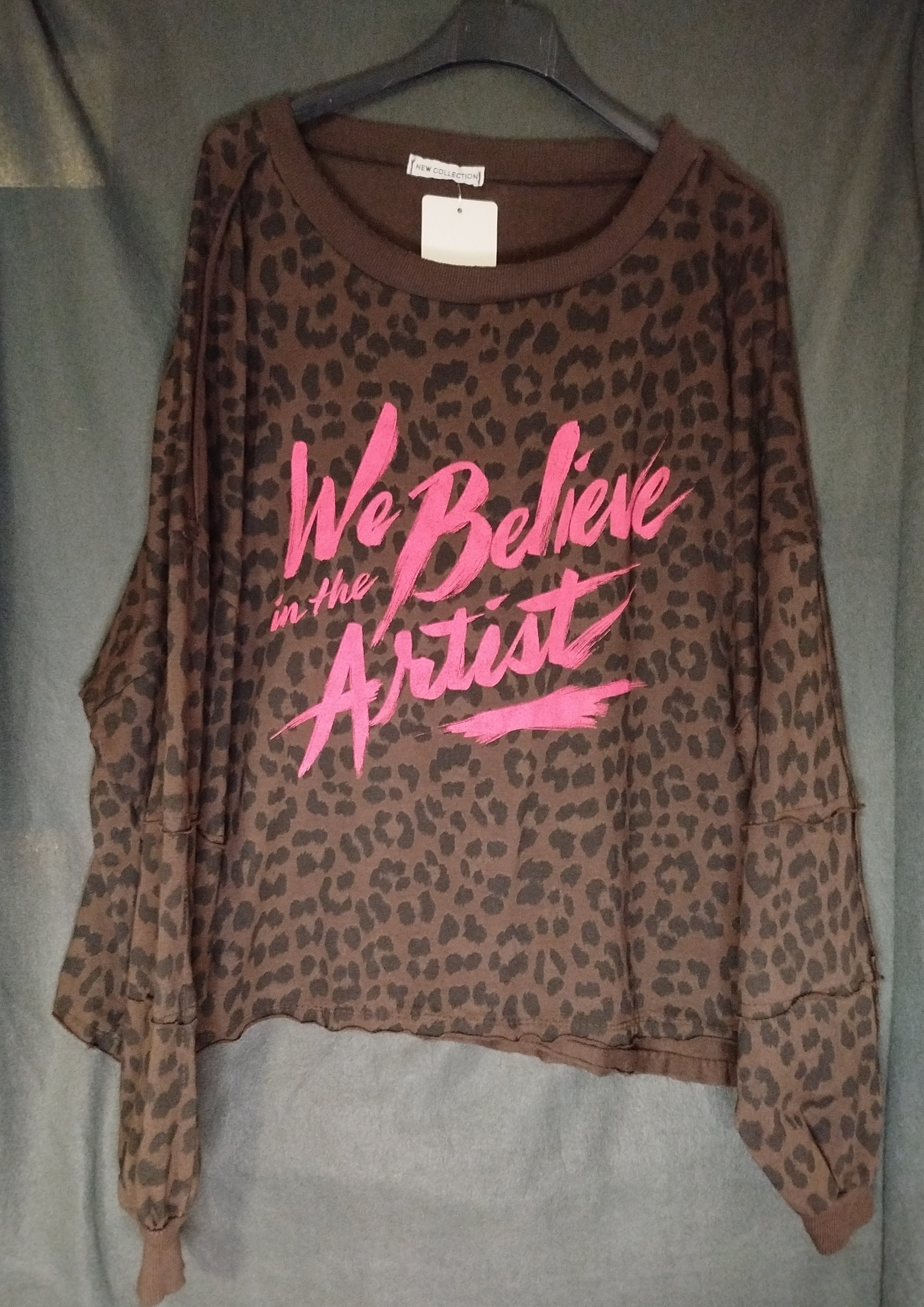 Sweatshirt Leodruck mit Schriftzug onesize (36-42)