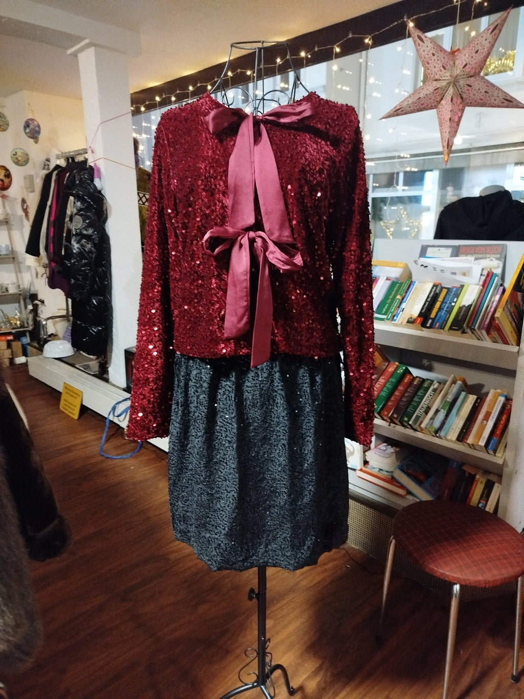 Oberteil Jacke zum binden mit Glitzer und Pailletten onesize (36-40)