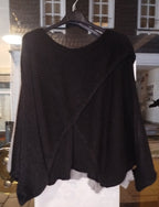 Kurzer Strickpullover onesize (36-44) oversized in Wickeloptik