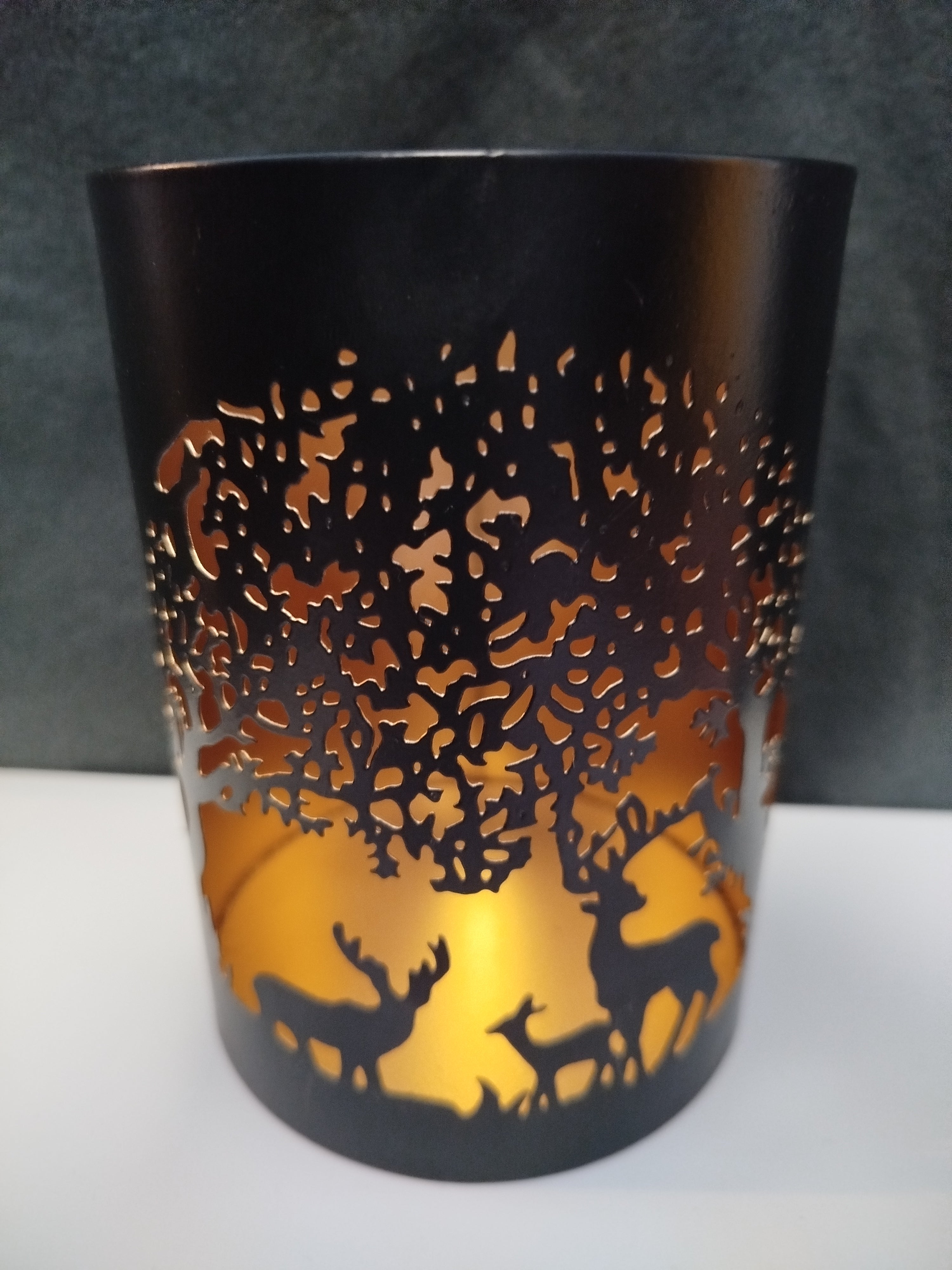 Windlicht Metall Hirsch Herbst Dekoration