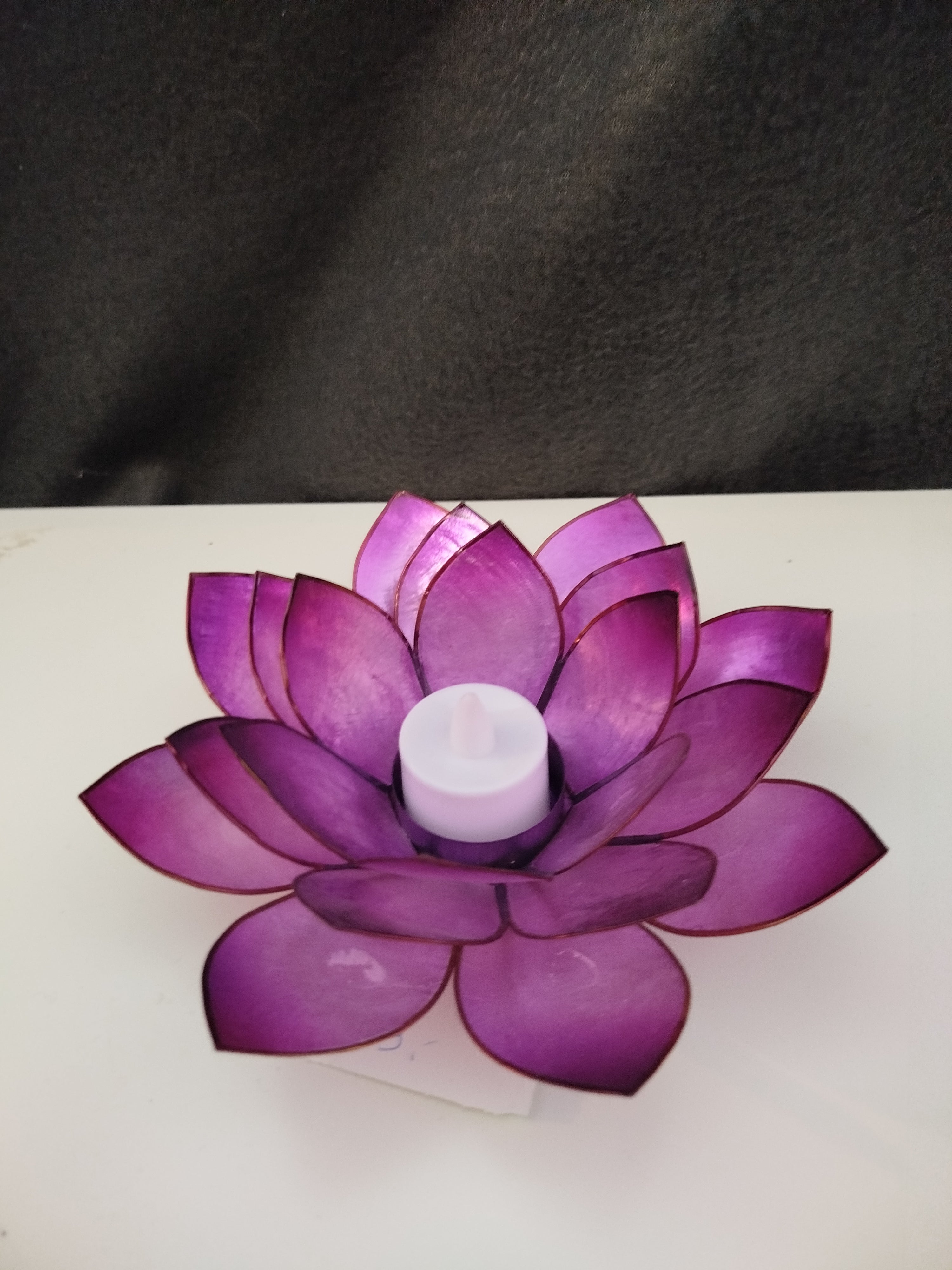 Windlicht Lotusblüte violett