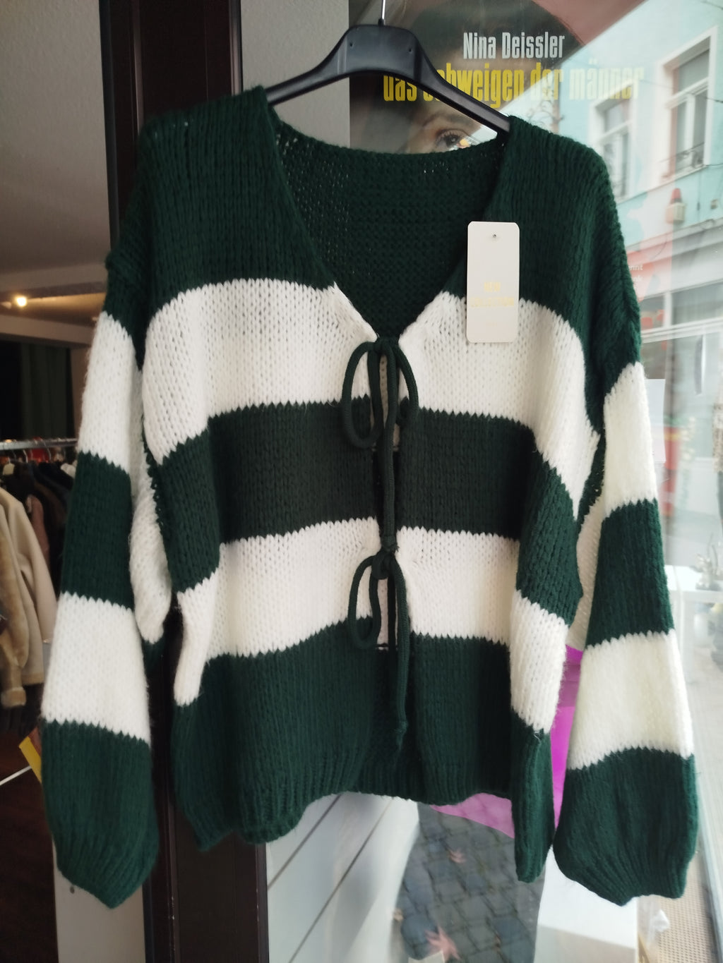 Strickjacke zum binden gestreift onesize