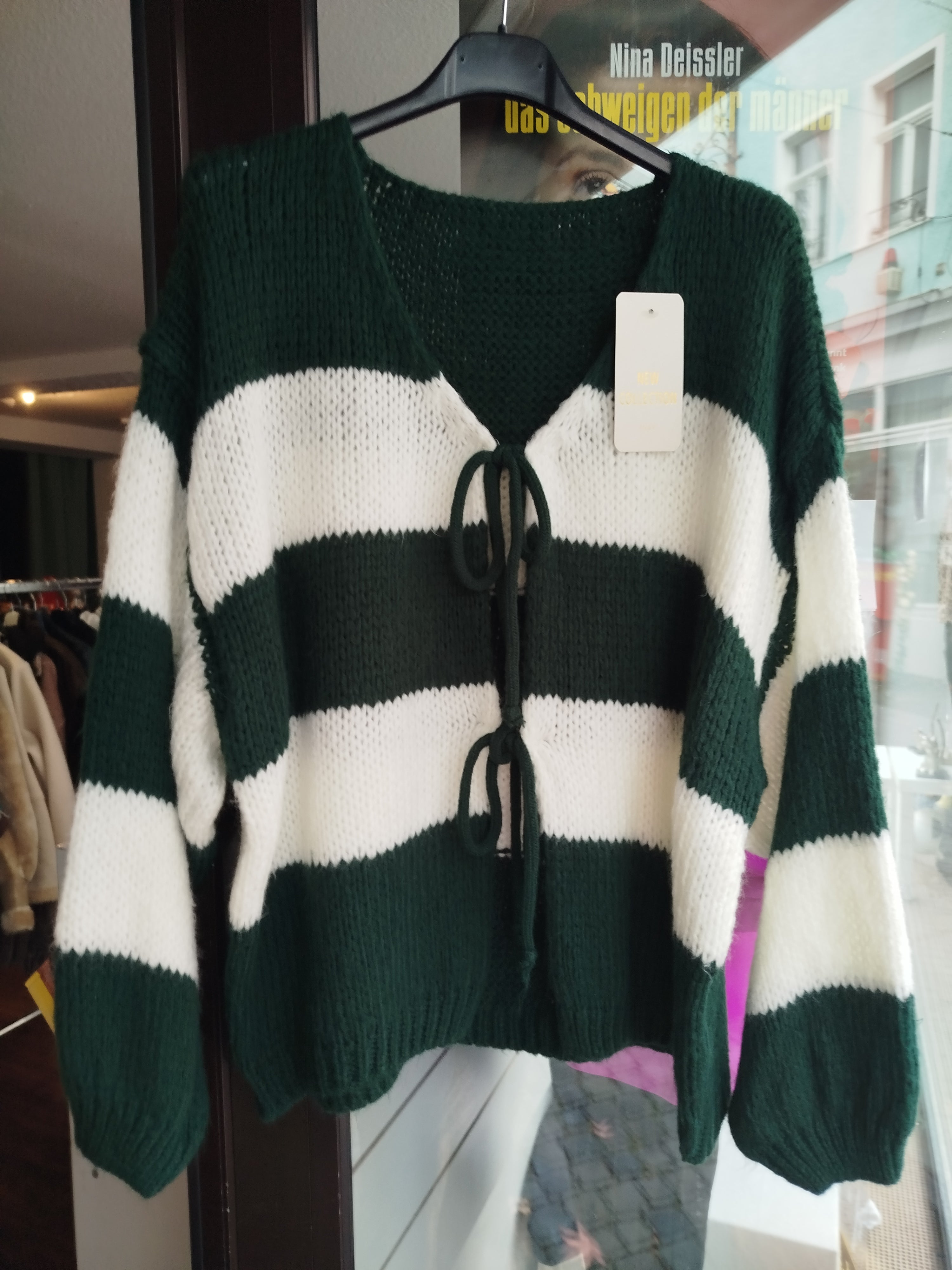 Strickjacke zum binden gestreift onesize