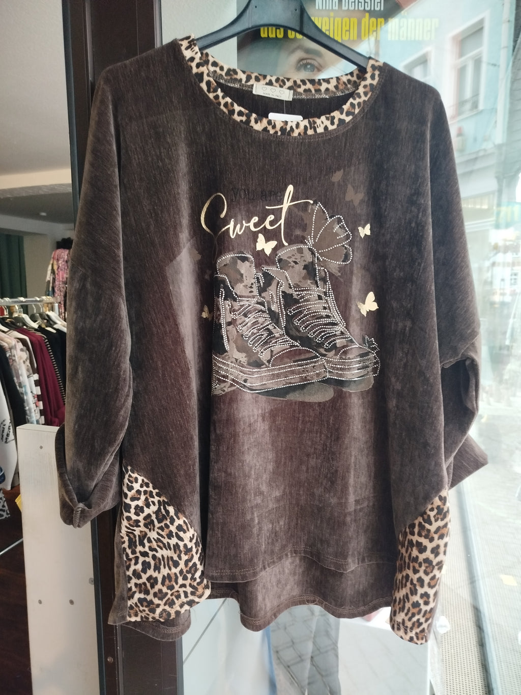 Sweatshirt Nicki mit Leopardenmuster onesize
